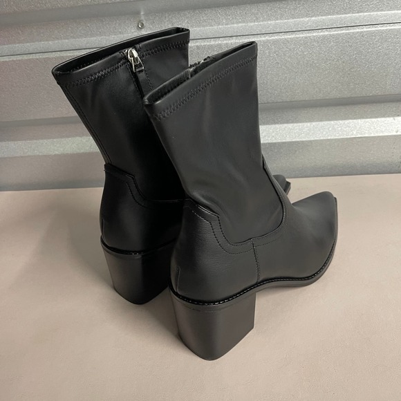 Dolce Vita Women's Black Zippered Pointed Toe Josiah Bootie Block Heel Boots 11 - Picture 5 of 9